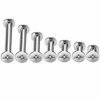 Chicago Binding Screws 80 Set Assorted Sizes for Bookbinding, Leather Crafts & DIY, Durable Carbon Steel, Anti-Rust, Easy Storage Box 5 Sizes Included