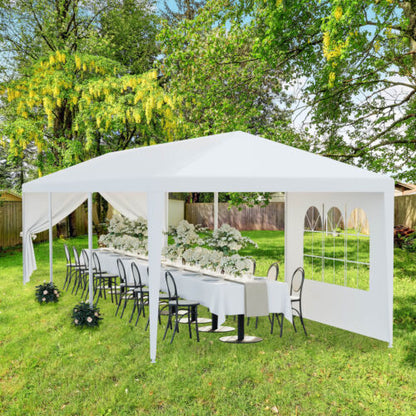 10'x30' Outdoor Gazebo Canopy Tent - White Wedding Party Marquee with 8 Removable Walls, Durable Event Shelter for Backyard or Special Occasions